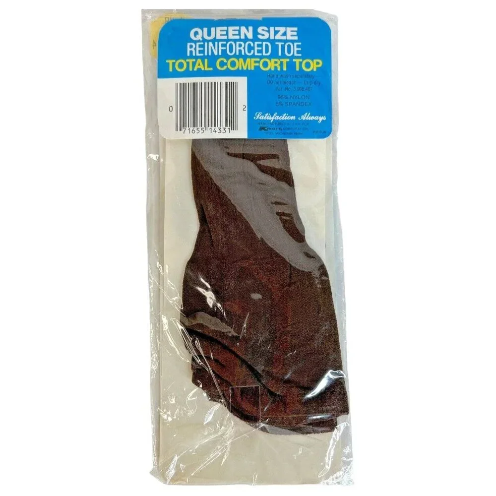 5 Pair Vintage Kmart Queen Size Knee‎ Highs Hi's Sheer Size 9-11 Brown Mist NIP